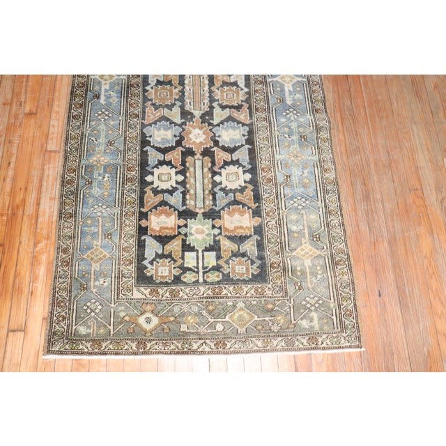 Antique Zabihi Collection Wide Persian Heriz Runner - 3'7" x 15'9" For Sale - Image 9 of 11
