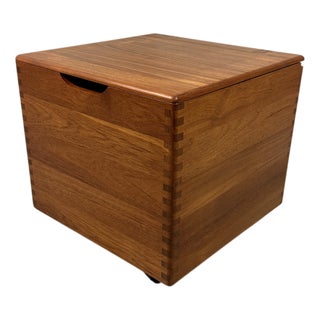 Teak Side Table and Storage Box on Wheels from Salin Mobler, 1960s For Sale