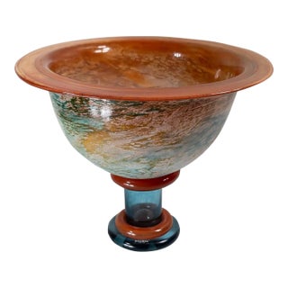 Mid-Century Modern Scandinavian Art Glass Centerpiece Bowl Kjell Engman for Kosta Boda For Sale