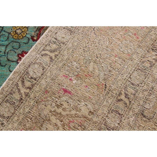 Red Shabby Chic1990's Vintage Blue/Red Wool Rug - 8'0'' X 11'10'' For Sale - Image 8 of 10