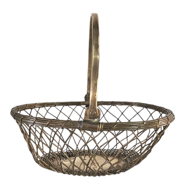 Indian Mid-Century Solid Brass Wire Basket by Gatco, Made in India, 10.375" For Sale - Image 3 of 11
