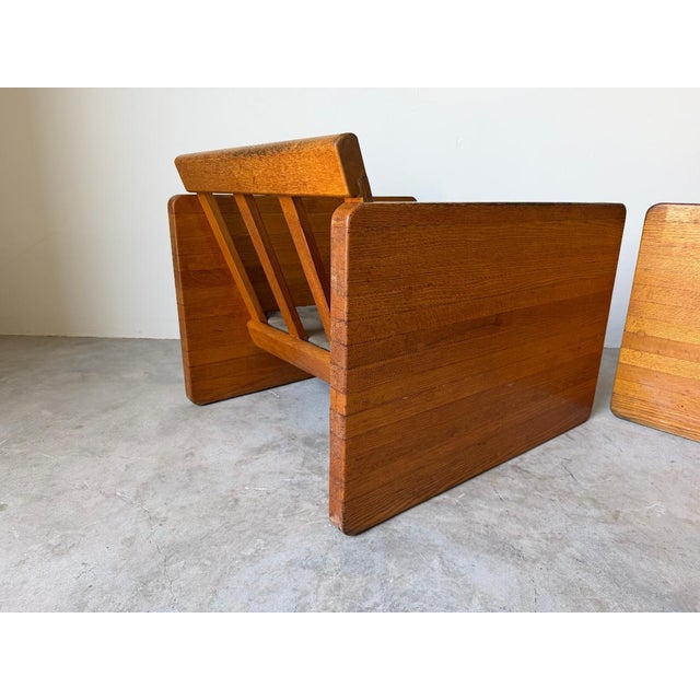 1970s Mid-Century Modern Milo Baughman - Style Architectural Cube Lounge Chairs – Pair For Sale - Image 13 of 17