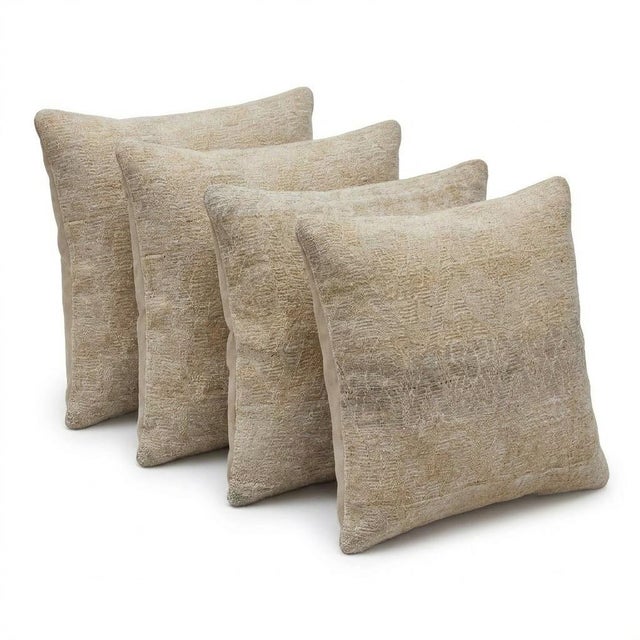 Mid-Century Modern Turkish Wool Kilim Pillow Cover 24'' X 24'' - Set of Four For Sale - Image 3 of 4