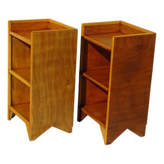 Light Wood Bedside Tables with Top Edges, 1990s, Set of 2 For Sale