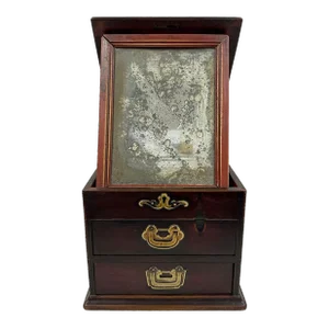 Late 19th Century Antique Chinese Wooden Jewelry Box, Cosmetic Box
