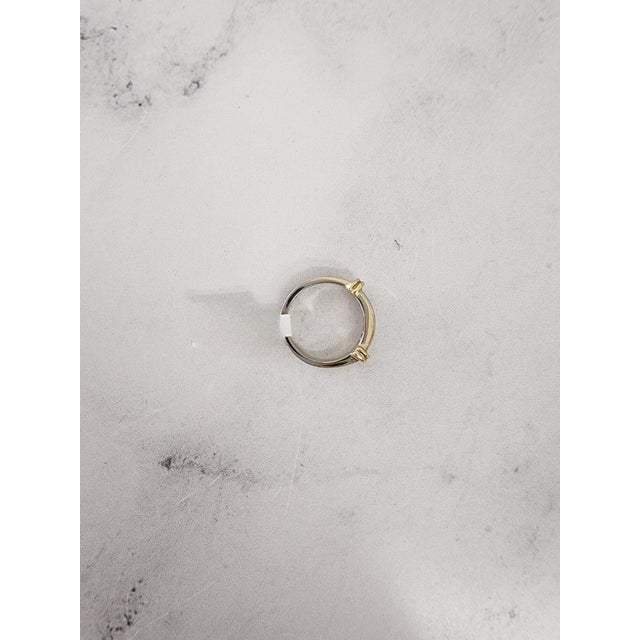 Princess Cut Diamond Wedding Band with 14k Two-Toned Gold Accented Design, Size 5.5 For Sale - Image 4 of 5