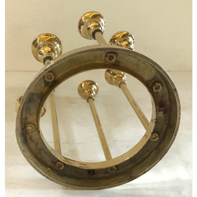 Vintage Brass Menorah Candle Holder For Sale In Dallas - Image 6 of 7