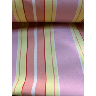 Scalamandre Outdoor Stripe Fabric in Pinks and Yellow- 15 Yards For Sale