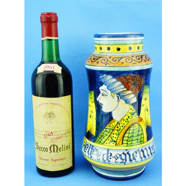 20th Century Renaissance Albarello Pharmacy Vase in Majolica Ceramic from Deruta, Italy, 1950s For Sale - Image 18 of 18