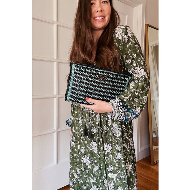 Vintage Prada Madras Clutch For Sale - Image 14 of 14