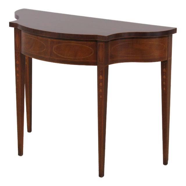 Baker Historic Charleston Mahogany Inlay Federal Console Table For Sale