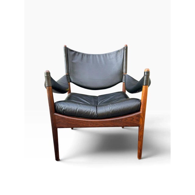 Kristian Vedel Kristian Vedel Modus Lounge Chair for Søren Willadsen | Rosewood & Black Leather | Denmark 1960s For Sale - Image 4 of 18