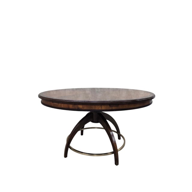 Wood MCM Walnut Extension Dining Table With Sunburst Top For Sale - Image 7 of 12