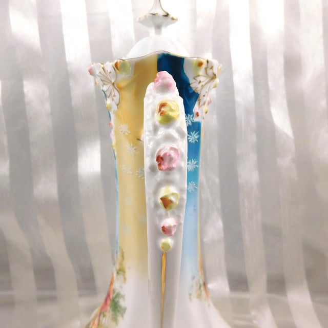 1930s 1930s White and Teal Reinhold Schlegelmilch (Rs Prussia) Chocolate Pot # 26879 For Sale - Image 5 of 10