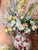 Vintage Floral Still Life Oil Painting by Rosalie Swerett in Ornate White Frame For Sale - Image 17 of 17