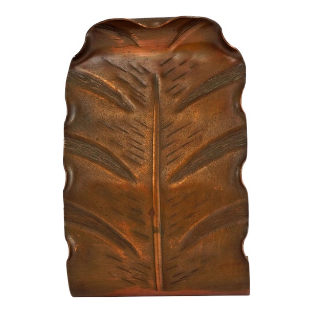 Vintage Copper Leaf Bookend 1930's For Sale