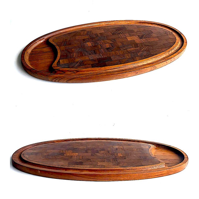 Mid-Century Modern 1960s Danish Teak Wood Oblong Charcuterie Board Designed by Jens H. Quistgaard for Dansk For Sale - Image 3 of 13