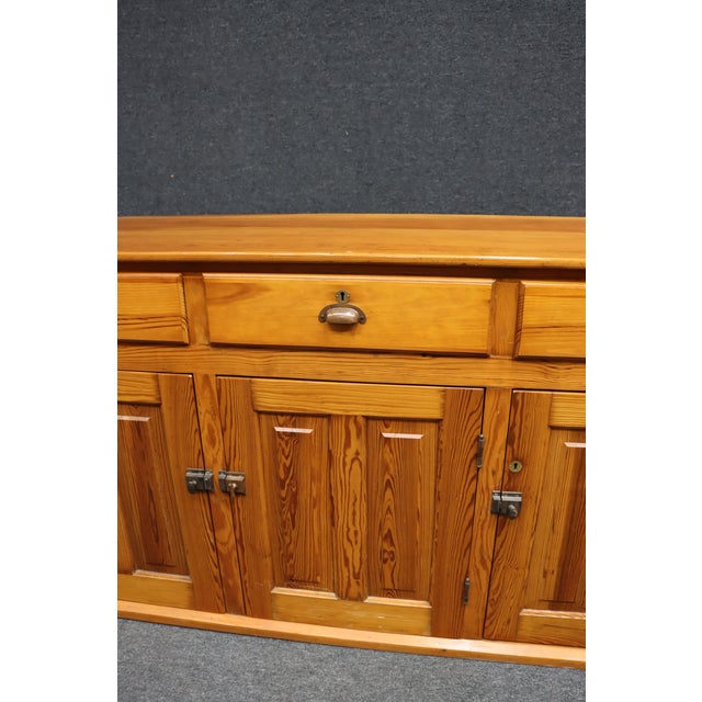 Pine Three-Door Sideboard/Store Counter With Three Drawers For Sale In Philadelphia - Image 6 of 15