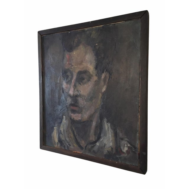 Figurative Vintage 1950s Oil on Canvas Portrait Painting by William Clutz For Sale - Image 3 of 12