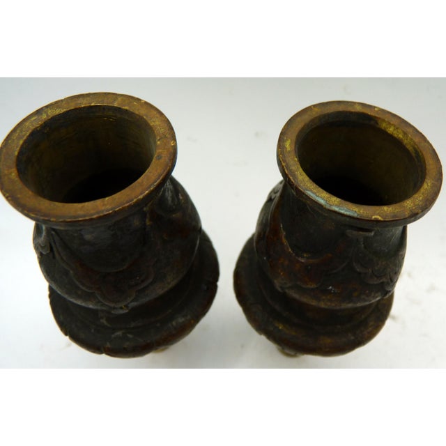 Antique French Cast Bronze Chandelier Elements Converted to Lamp Finials - a Pair For Sale - Image 4 of 5