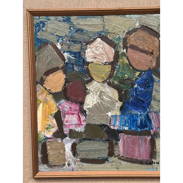 Gösta Flack, Family, 1960s, Oil Painting on Canvas, Framed For Sale - Image 7 of 11
