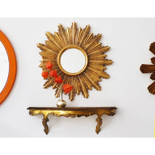 Gold Mid-Century Modern Florentine Giltwood Wall Console, 1950s For Sale - Image 8 of 9