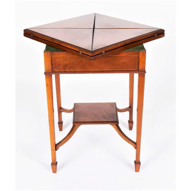 English English Antique Edwardian Mahogany 'Envelope' Game Table - Provenance Adolphus Busch Heirs - Circa 1900 For Sale - Image 3 of 6