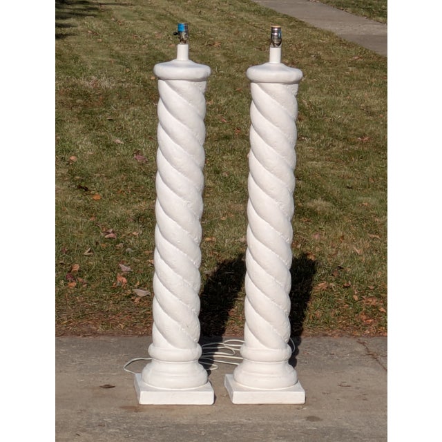 Listed is a girthy pair of plaster lamps. These lamps are in the flavor of John Dickinson and Micheal Taylor. Perfectly at...