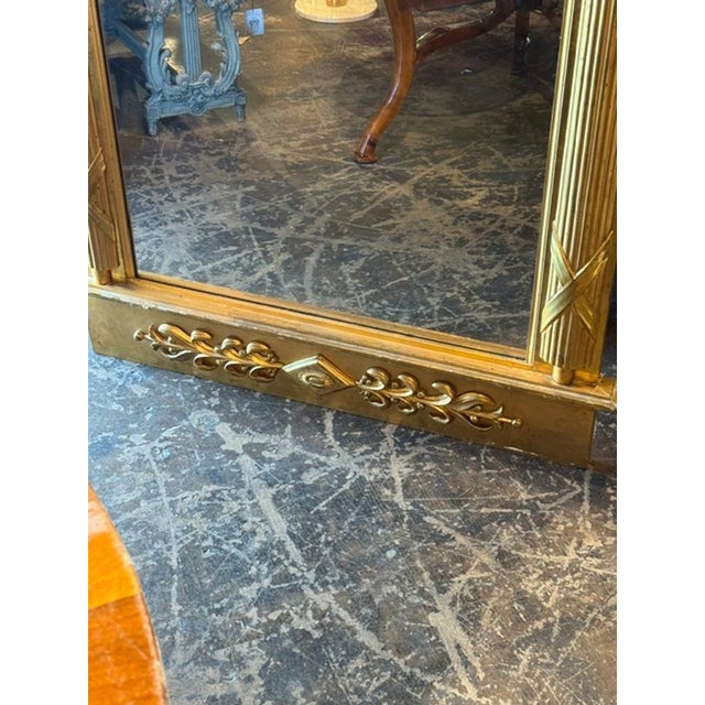 19th C. Swedish Neoclassical Giltwood Mirror For Sale - Image 4 of 9