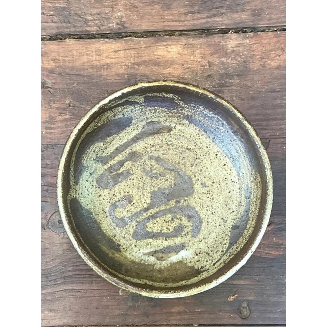 Vintage Abstract Design Pottery Plate For Sale - Image 4 of 12