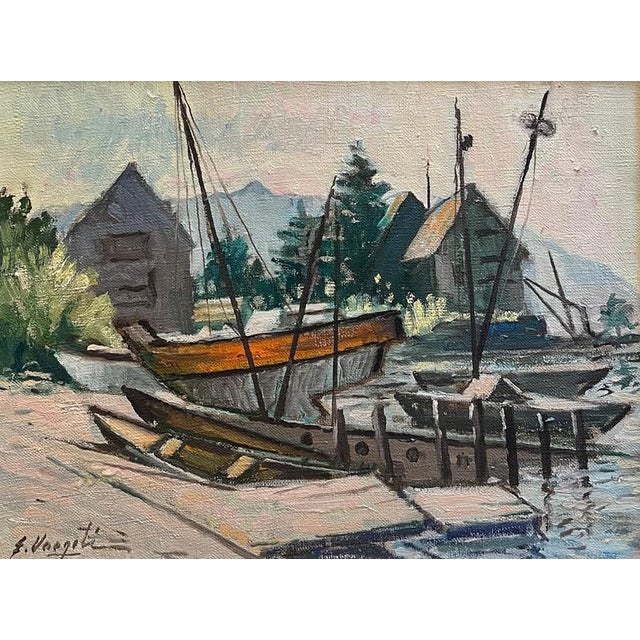 Ernest Voegeli, Backlight at Clarins Port, Oil on Canvas For Sale - Image 11 of 11
