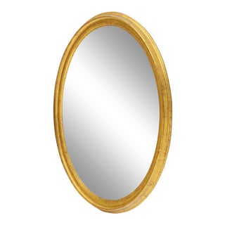 La Barge Oval Gold Frame Wall Mirror For Sale