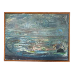Original Vintage 1992 Abstract Painting by Warren Fischer