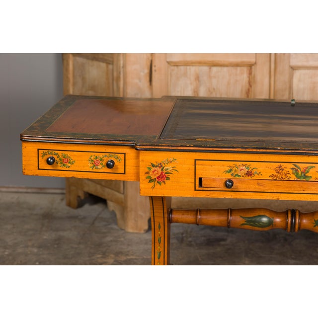 English 19th Century Satinwood Table with Tilt Top Writing Area and Checkerboard For Sale - Image 9 of 12