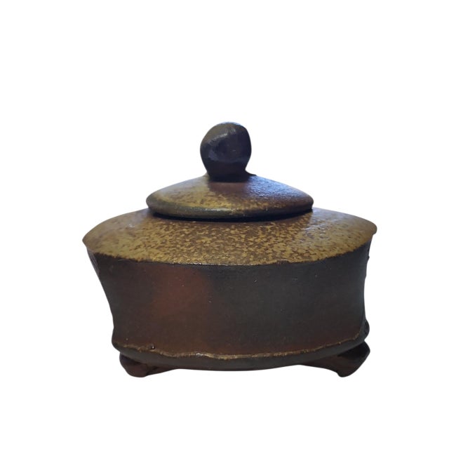 Rare Vintage Patricia Herzog Studio Pottery Lidded Box For Sale - Image 4 of 8