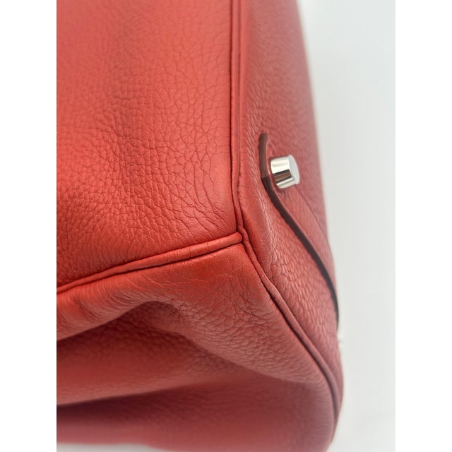French Hermès Red Birkin Bag 35 Togo Leather 2009 For Sale - Image 3 of 12
