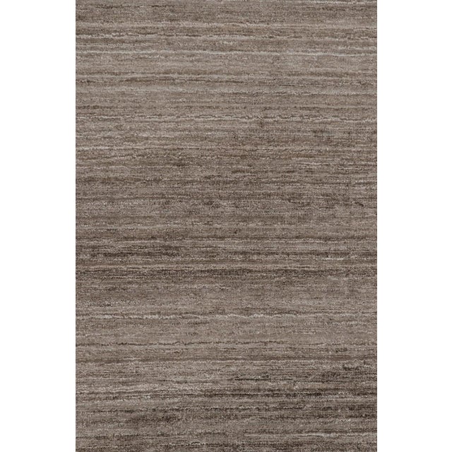 Rug & Kilim’s Oversized Textural Rug in Solid Beige-Brown Tones and Striae For Sale In New York - Image 6 of 8