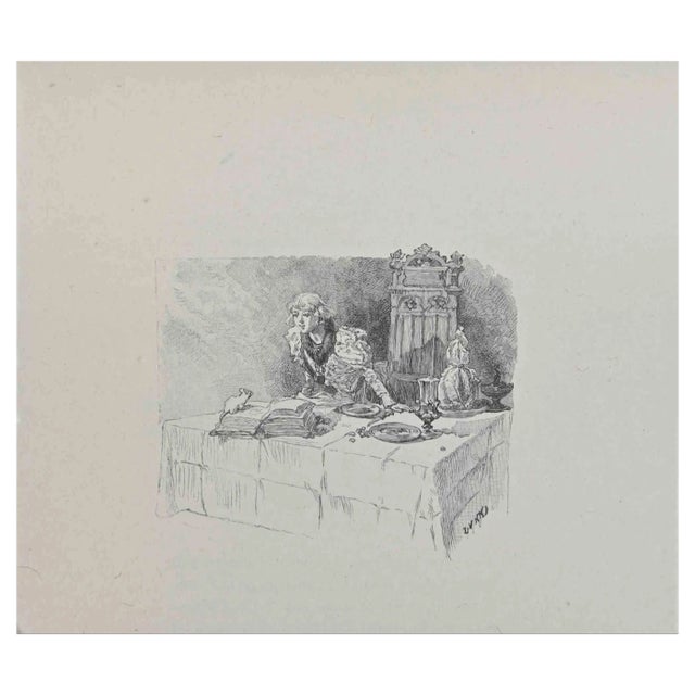 Hégésippe Moreau, The Girl and Mouse, Lithograph, 1838 For Sale