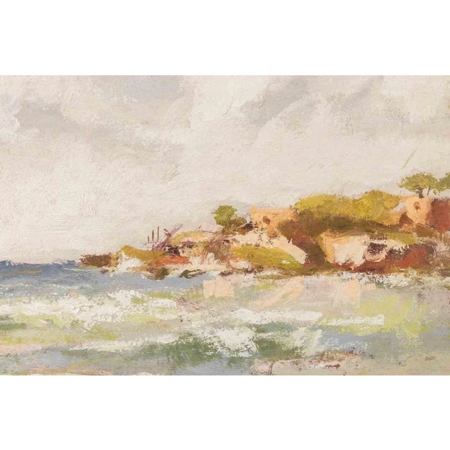 Modern Franco Marzilli, Seaview, Oil Painting, 1970s For Sale - Image 3 of 6