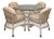 Coastal Vintage 1980s White-Wash Henry Link Wicker & Rattan 5-Piece Dining Set on Casters For Sale