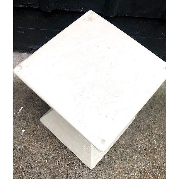Mid-Century Modern Postmodern Geometric Fiberglass Side Table For Sale - Image 3 of 5