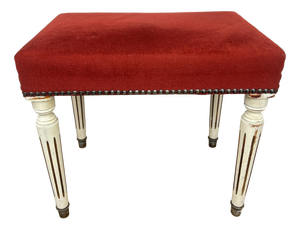 Vintage French Stool in Fabric