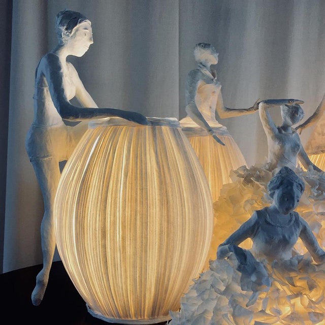 Mademoiselle Out of Her Dress Paper Light Sculpture by Papier À Êtres For Sale - Image 6 of 10