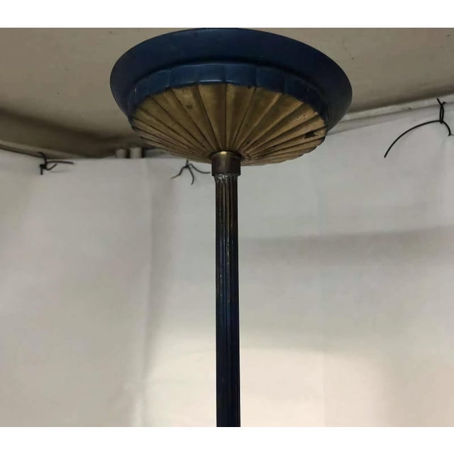 1910s Blue Chandelier With 5 Frosted Glass Shades - Dagobert Peche For Sale - Image 12 of 12