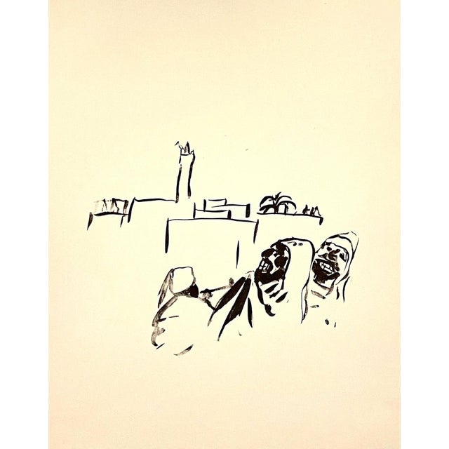 Pierre Bonnard Lithograph Printed at Mourlot Paris 1958 Mosque Minaret, Village, 1958 For Sale