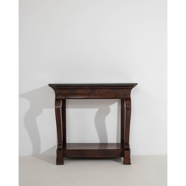 19th Century France Brown Wood Console Table For Sale - Image 4 of 11