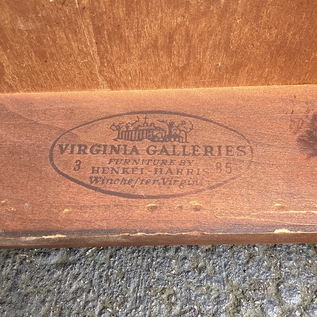 A handsome vintage butler’s tray coffee table by Virginia Galleries of Winchester, Virginia, a respected American...