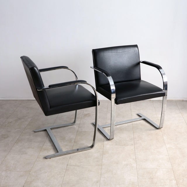 Brno Armchairs by Ludwig Mies van der Rohe for Knoll International, 1980s, Set of 4 For Sale - Image 10 of 14