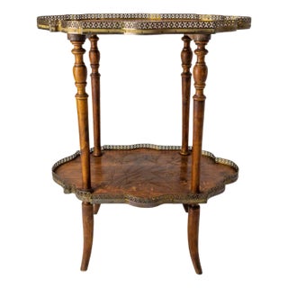 French Art Deco Brass & Poplar Serving Table or Side Table, 1930 For Sale