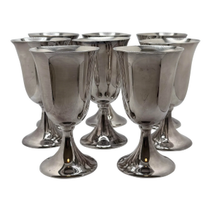 Midcentury f.b. Rogers Silverplate Holloware Wine or Water Goblets, Set of 8